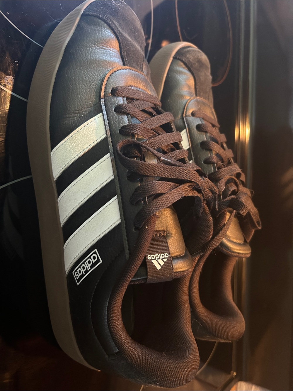 adidas Black Sneakers with White Three Stripes